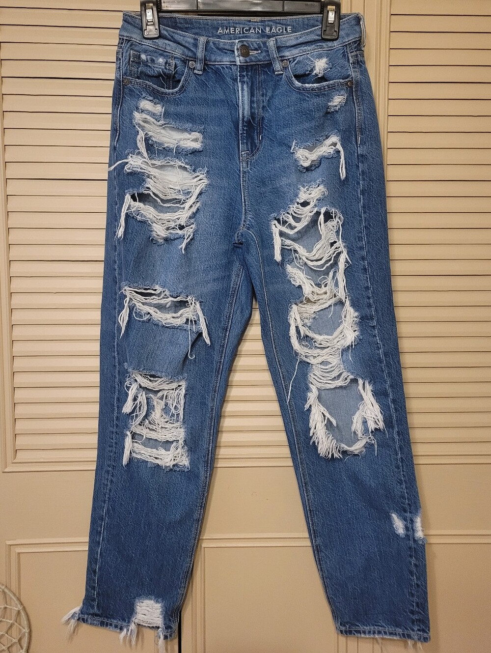 American Eagle Outfitters Distressed Light Blue Boyfriend Jeans